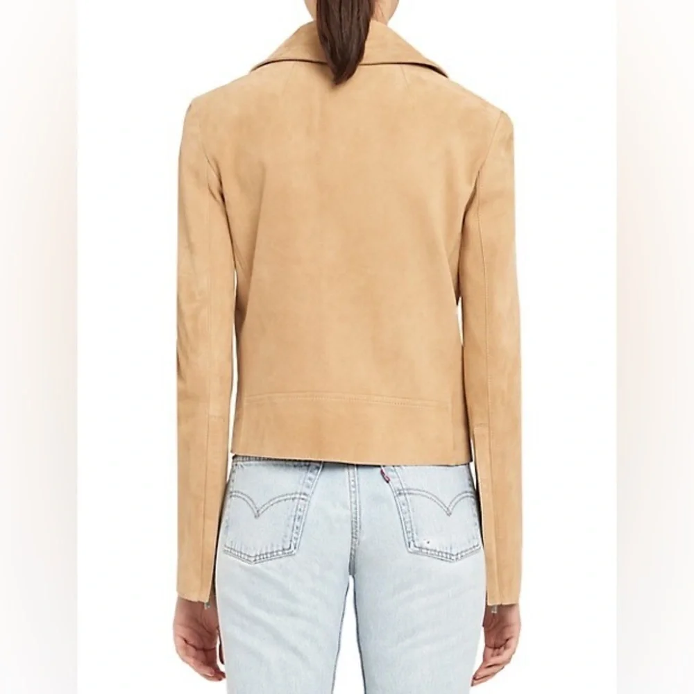 NWT Theory Suede Moto Jacket in Taupe - Picture 11 of 14